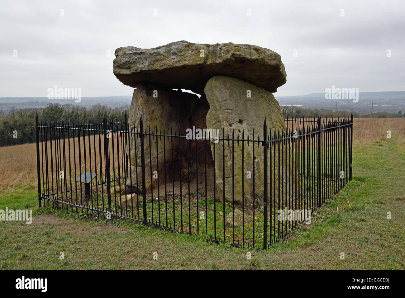 Kit´s Coty House, die Überreste eines neolithischen gekammert Long Barrow auf Blue Bell Hill in der Nähe von Aylesford, Kent, UK Stockfoto