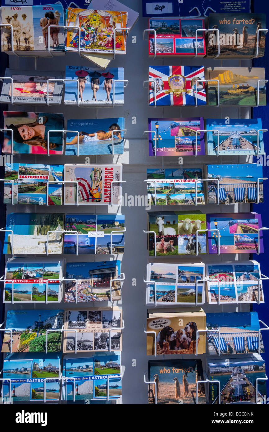 Am Meer Postkarten Eastbourne East Sussex UK Stockfoto