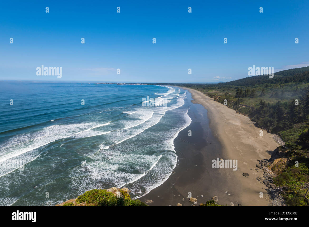 Crescent Beach vom Punkt übersehen.  Crescent City, Kalifornien, USA. Stockfoto