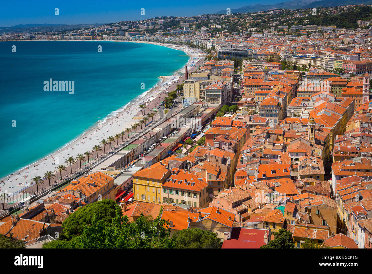 Promenade des Anglais von oben Nizza, Frankreich Stockfoto