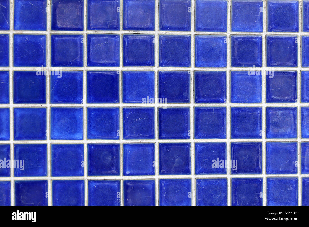 blaue Fliese Wand des Platzes für den Hintergrund. Stockfoto