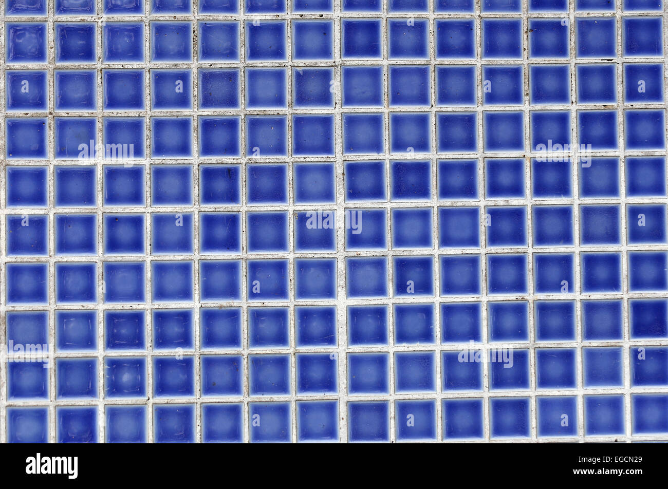 blaue Fliese Wand des Platzes für den Hintergrund. Stockfoto