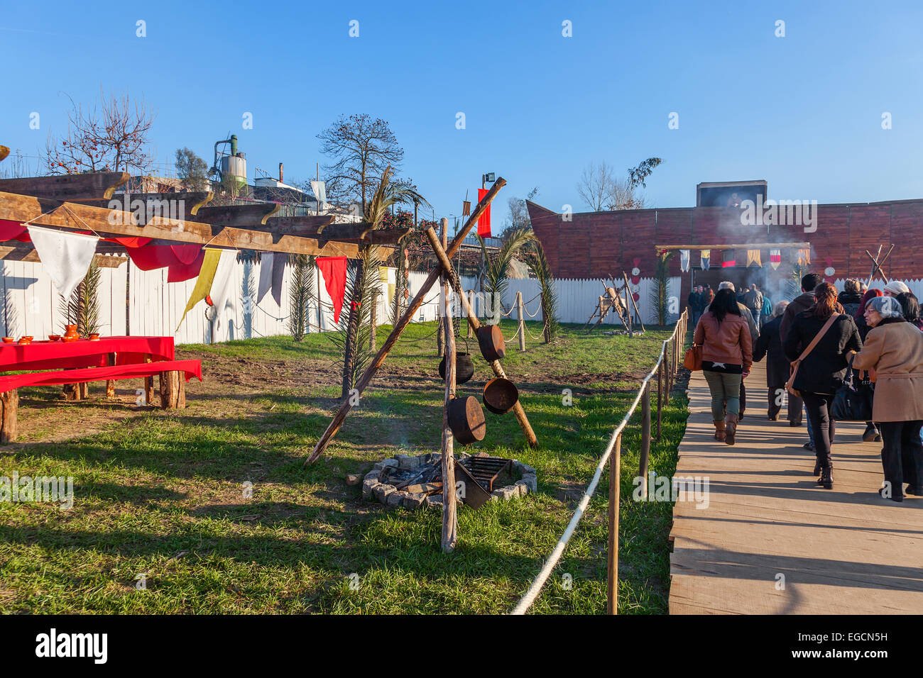 Priscos, Portugal. Größte lebende Krippe in Europa. Römische Militärlager Reenactment. Siehe Weitere Informationen Stockfoto