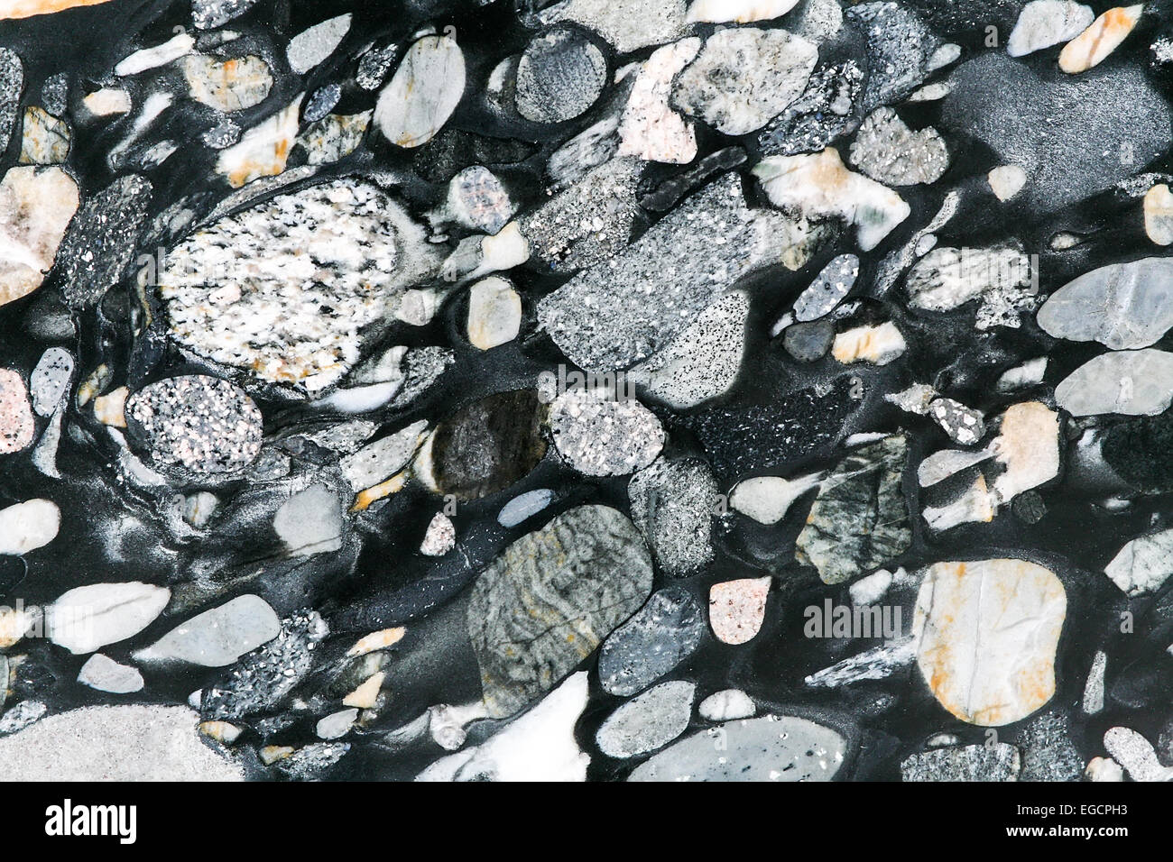 Kieselsteine rock Hintergrund Stockfoto