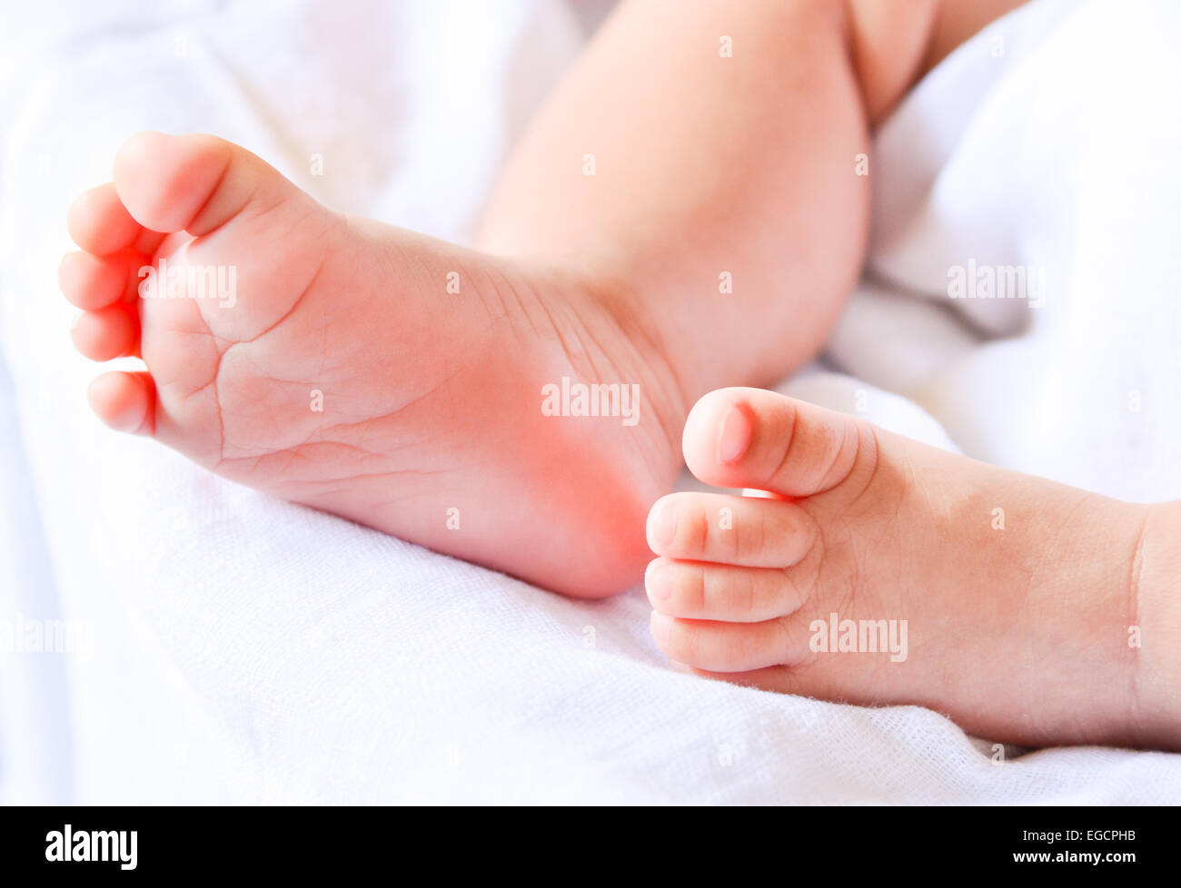 Neugeborene Babys Füße Stockfoto