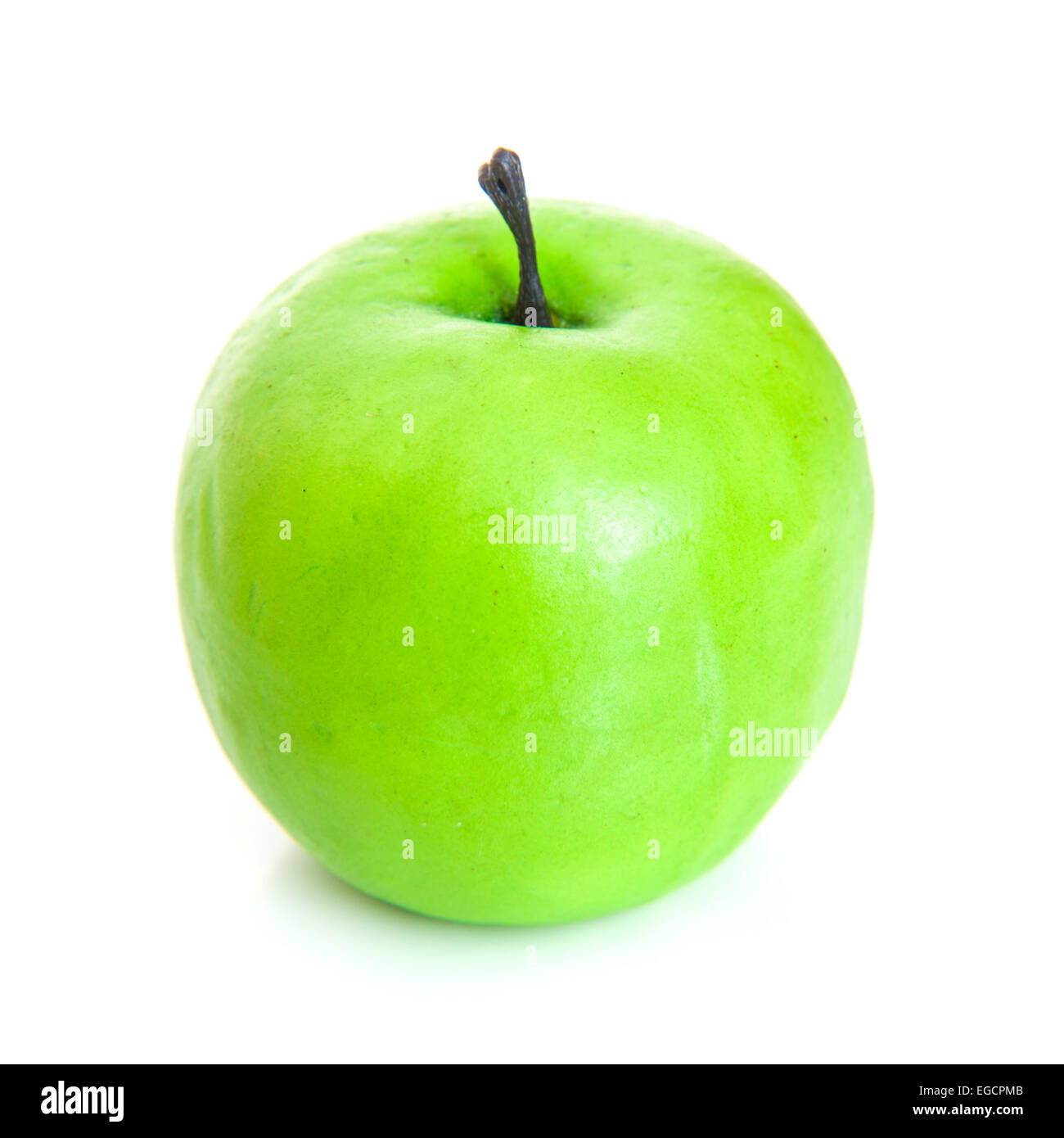 Grüner Apfel auf weißem Hintergrund Stockfoto