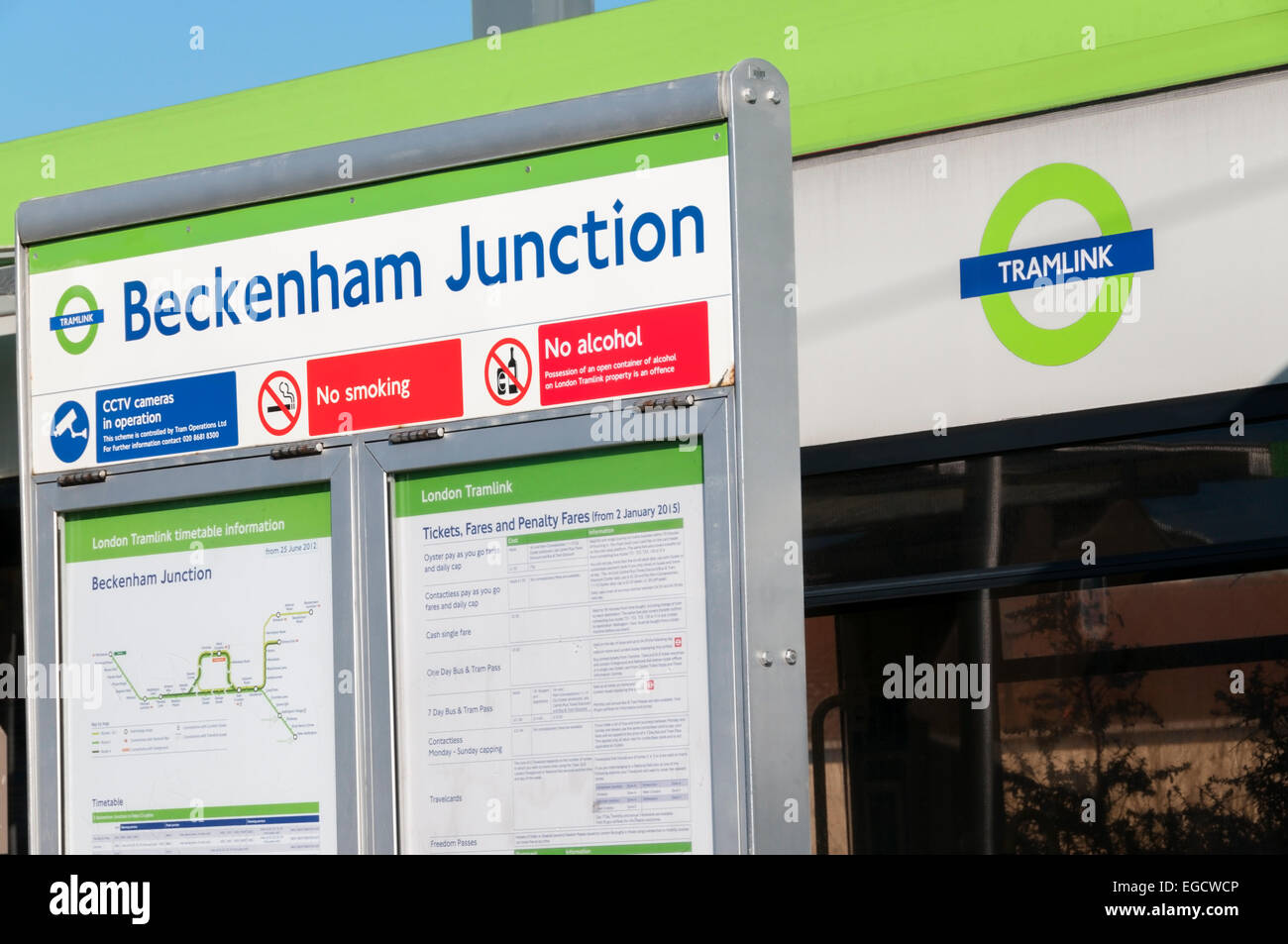 Beckenham Junction Tramlink-Bahnhof. Stockfoto