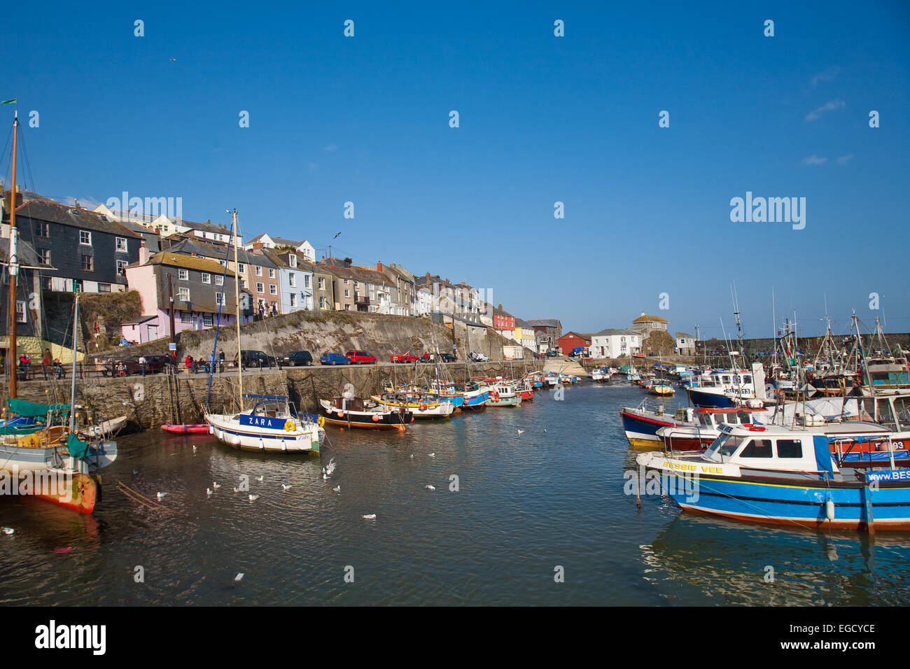 Mevagissey Kai Stockfoto