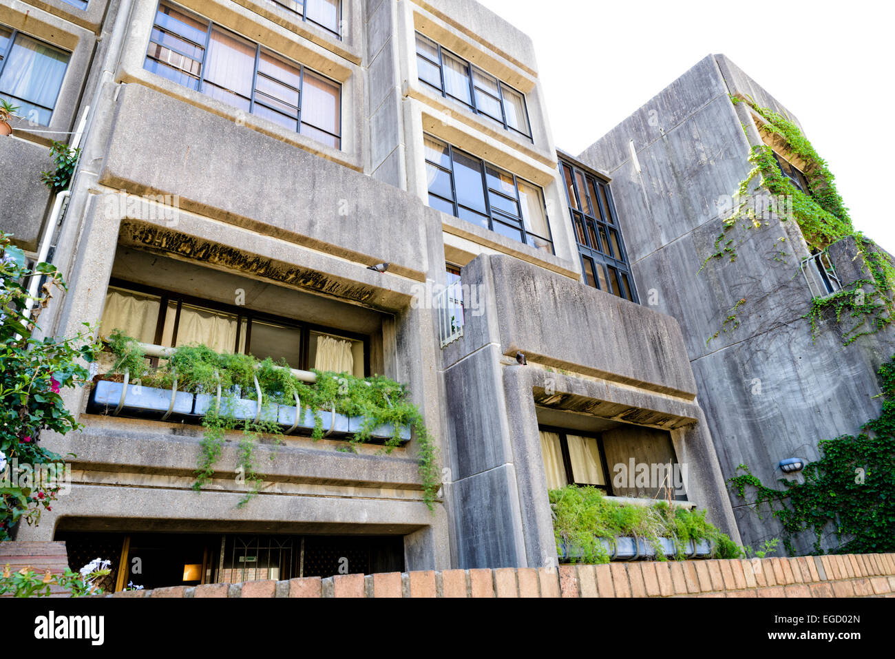 Die Sirius Gebäude Gebäude an Milers Punkt in The Rocks, Sydney, Australien, im Stil des Brutalismus. Stockfoto