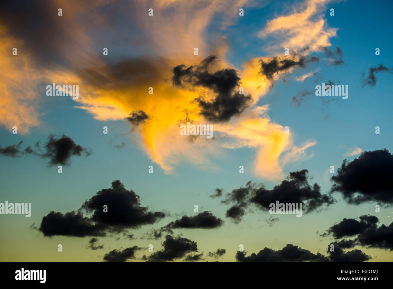 Wolken in ein Abendhimmel, Varadero, Matanzas, Kuba Stockfoto
