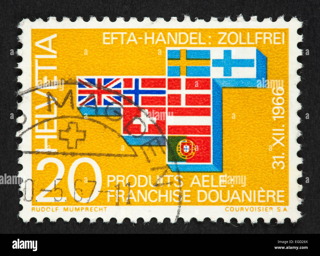 Schweizer Briefmarke Stockfoto