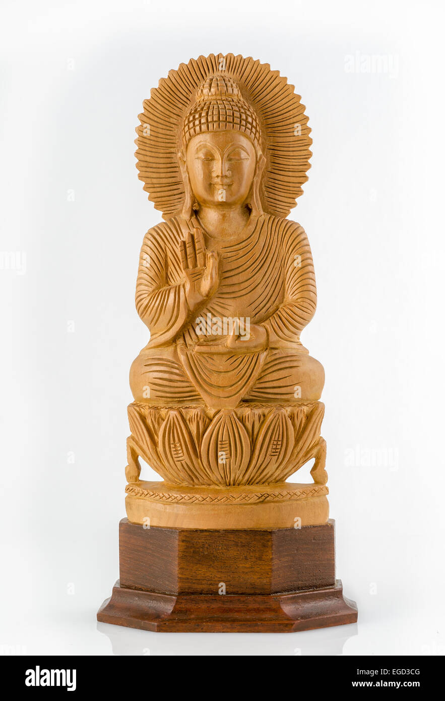 Buddha Skulptur aus Holz geschnitzten Stockfoto