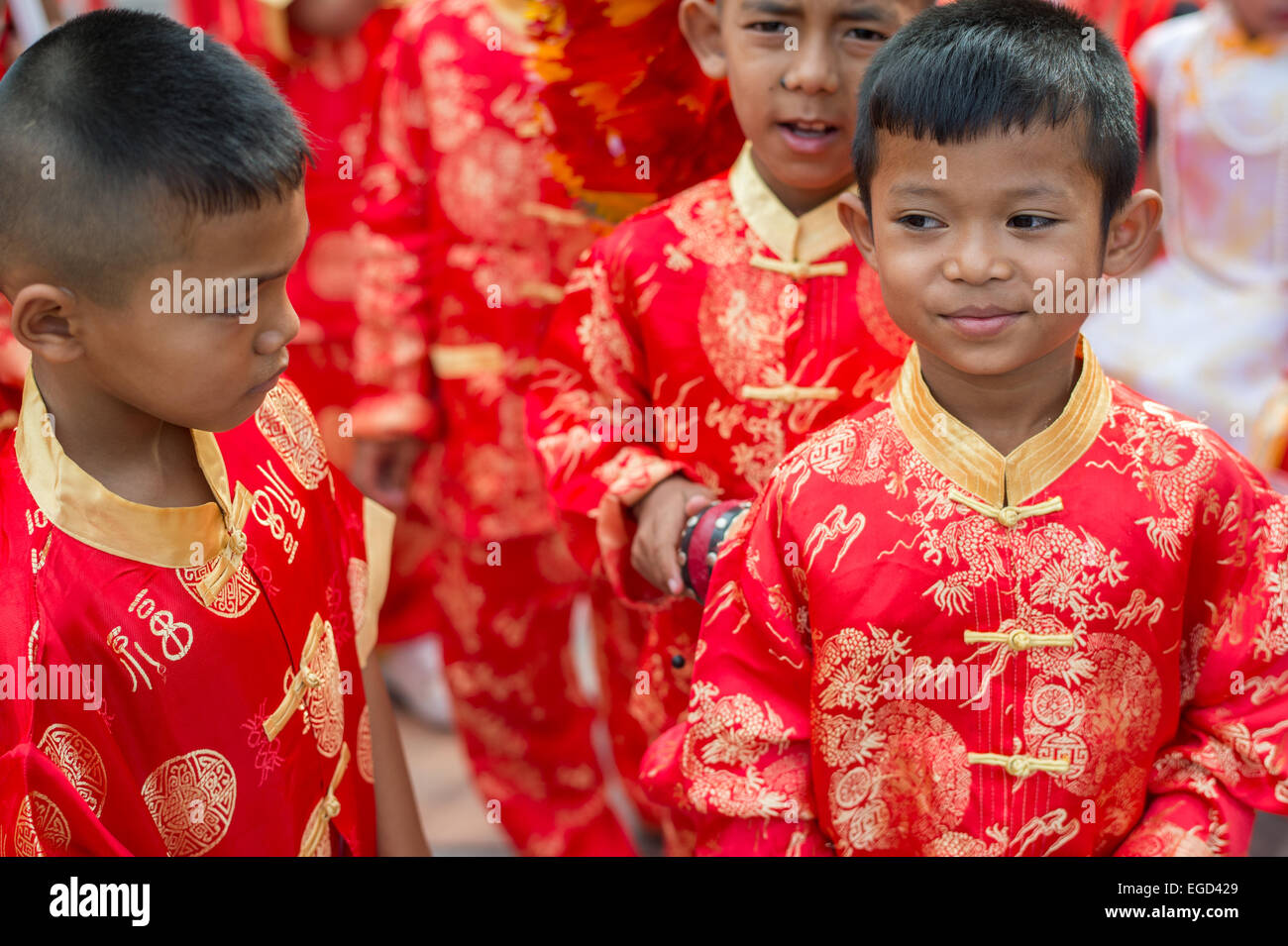 Thais feiern Chinese New Year in Hua Hin. Stockfoto