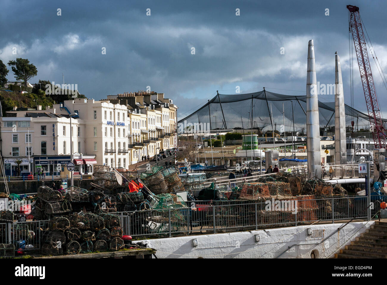 Torquay Hafen, Torquay, Großbritannien, Ziel, Stadt, Innenhafen, Meer, Reisen, Meer, Kai, englische Städte, Wahrzeichen, re Stockfoto