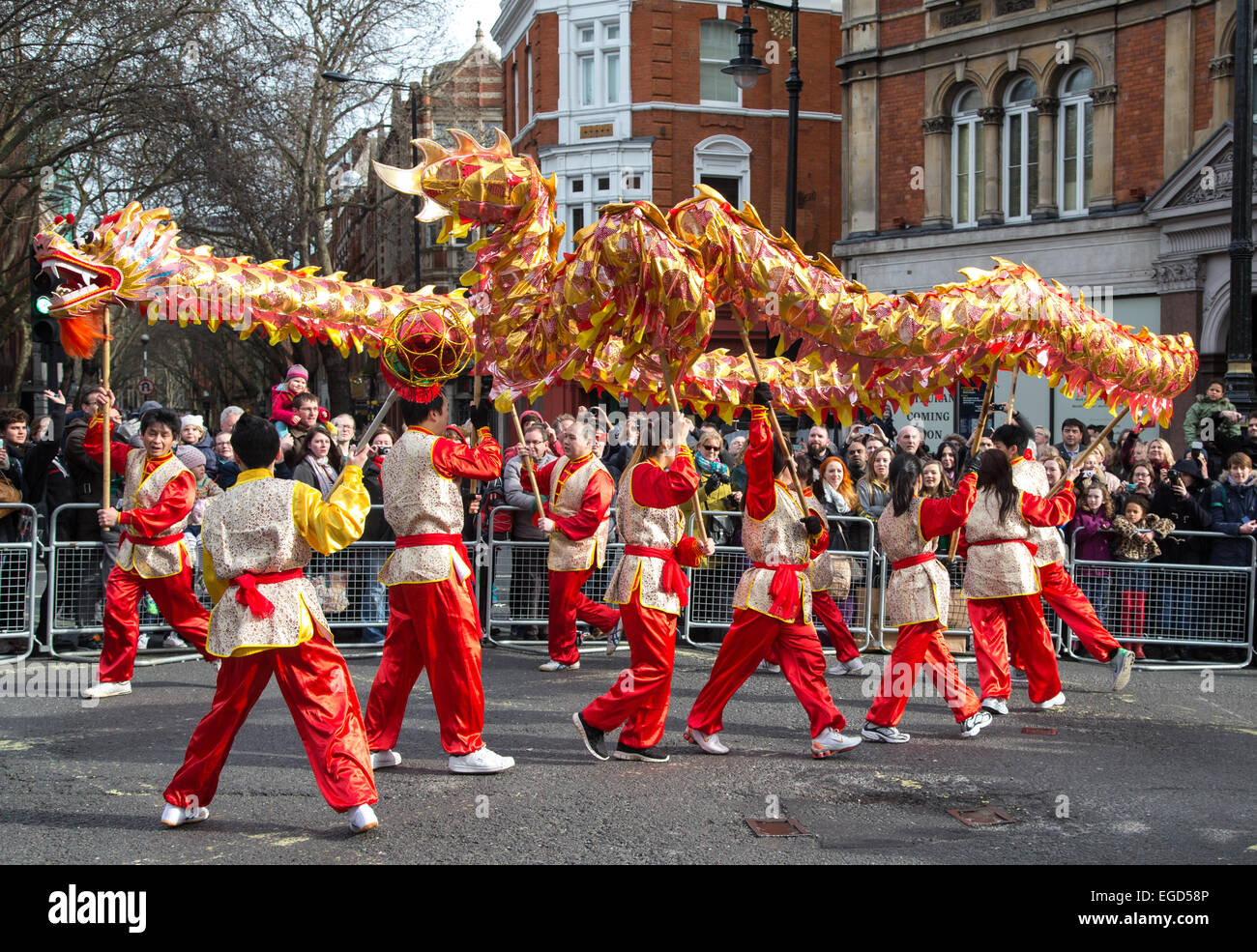 Feiern für Chinese New Year in London anlässlich des Jahres der Ziege oder Schaf 2015 Stockfoto