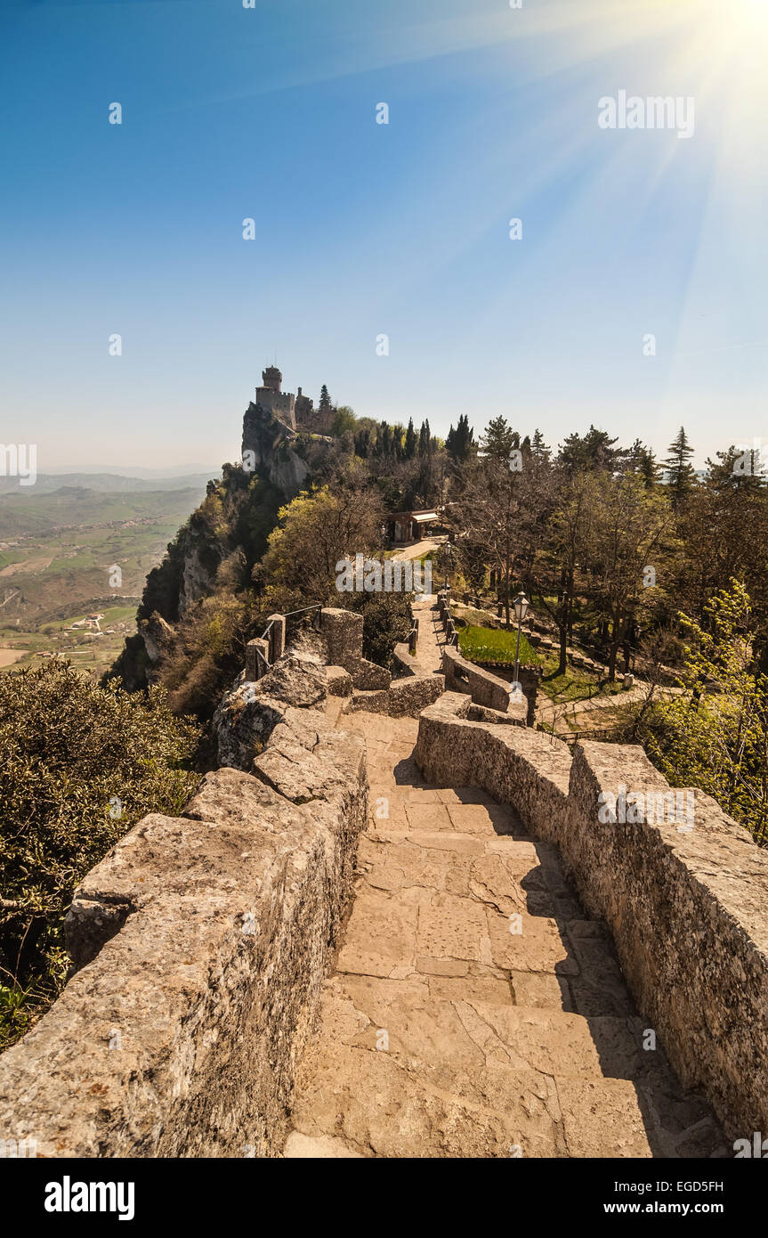 Festung von Guaita (Rocca della Guaita), Schloss in der Republik San Marino Stockfoto