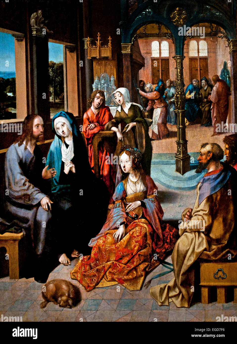 Christus nimmt Abschied von seiner Mutter 1515 Cornelis Engebrechtsz. 1462-1527 war eine frühe holländische Maler Niederlande Mittelalter Mittelalter Stockfoto