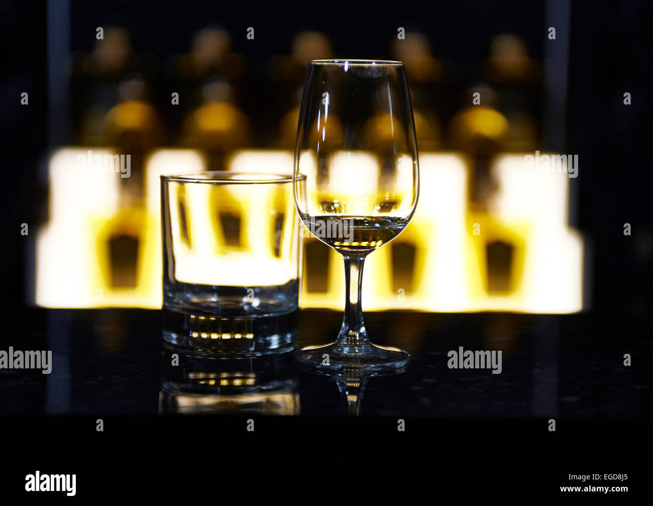 Whiskey in Glas Stockfoto