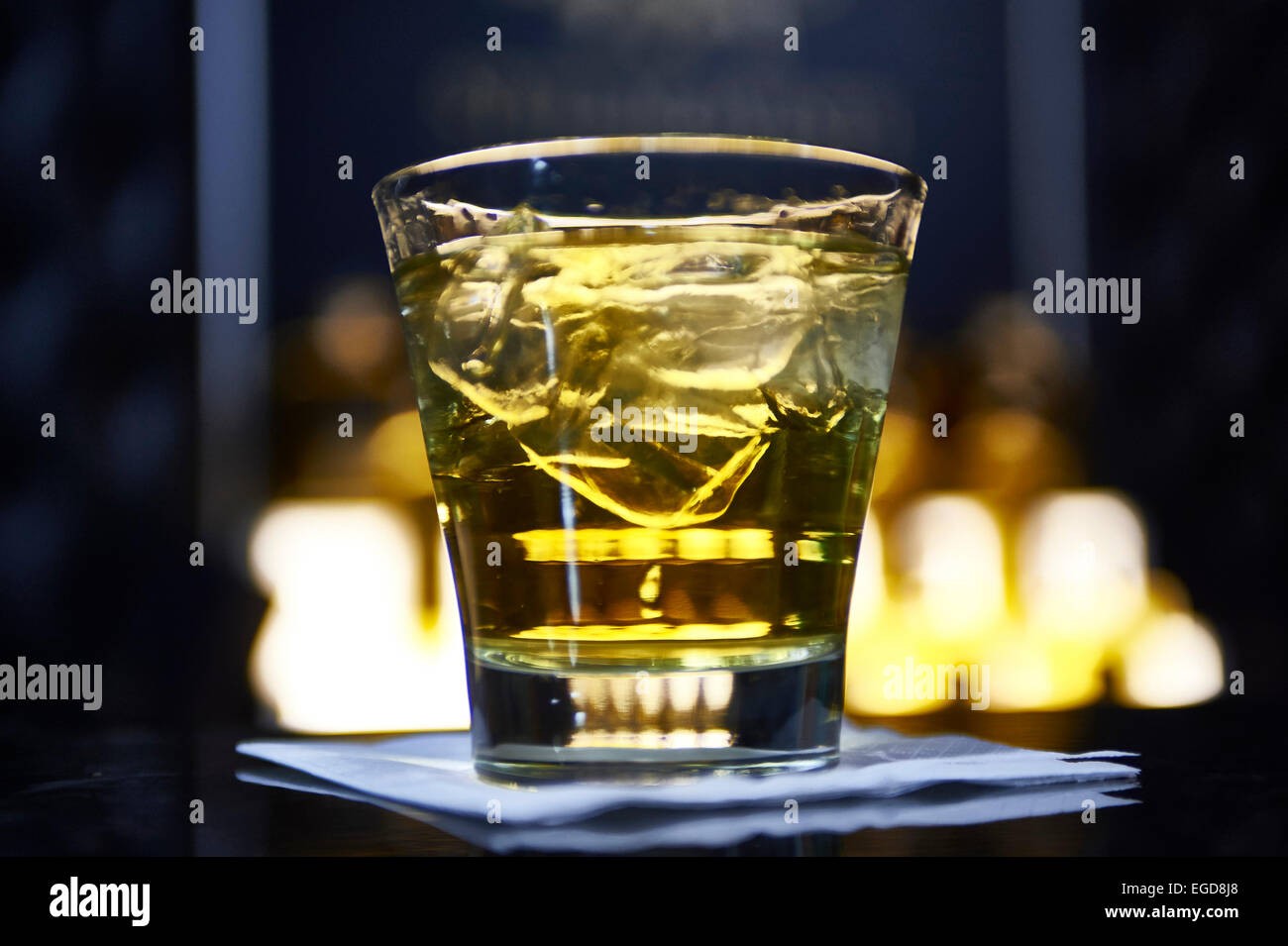 Whisky im Glas Stockfoto