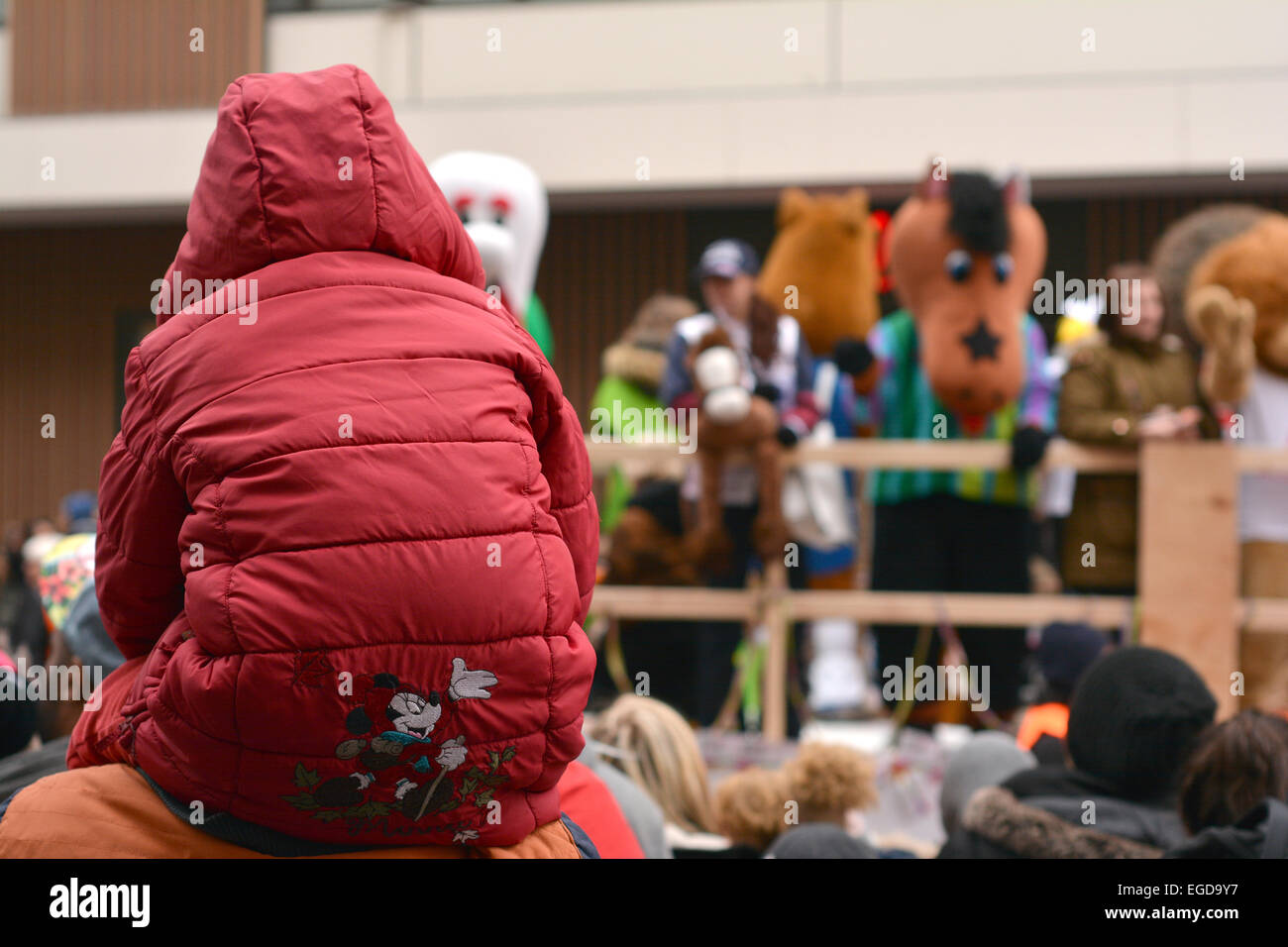 300. Geburtstag der Stadt Karlsruhe, jährlichen Karneval und Fasching-Parade, Stockfoto