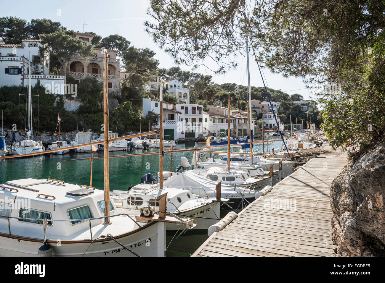 Hafen Sie in Cala Figuera, in der Nähe von Santanyi, Mallorca, Spanien Stockfoto