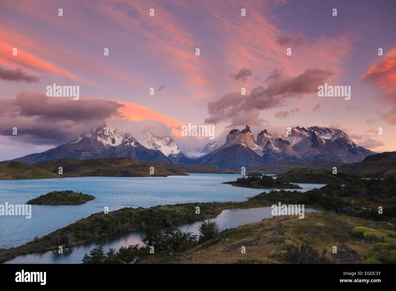 Chile, Patagonien, Torres del Paine Nationalpark (UNESCO-Website), See Peohe Stockfoto