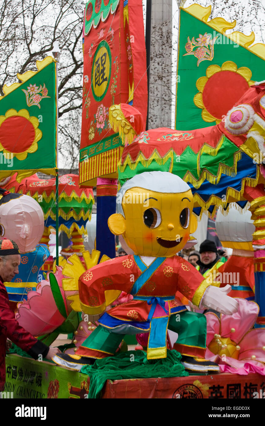 Schweben Sie in der Parade für die chinesischen Neujahrsfest in London england Stockfoto