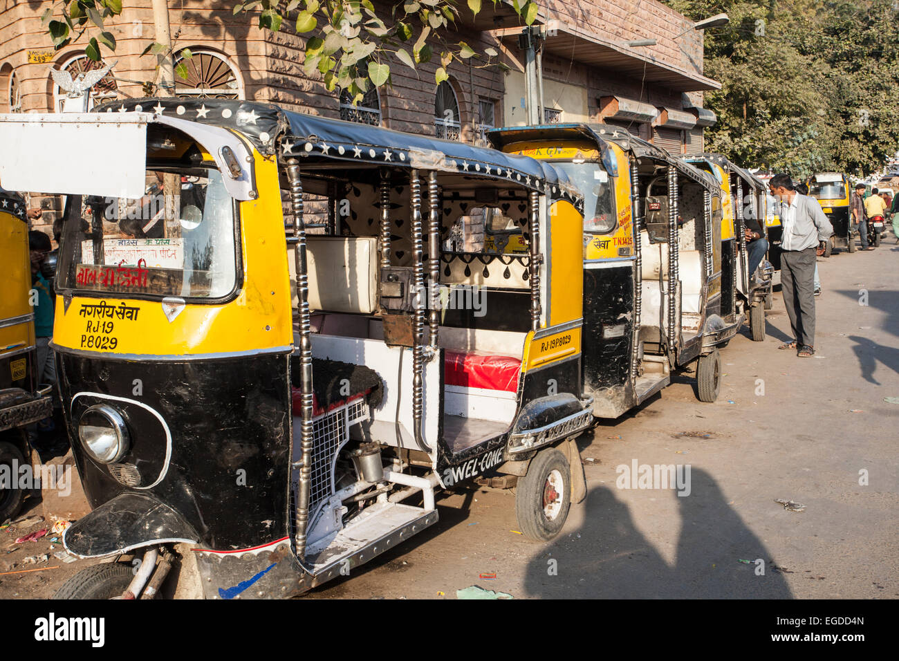 Auto-Rikschas in Jodhpur Indien Stockfoto