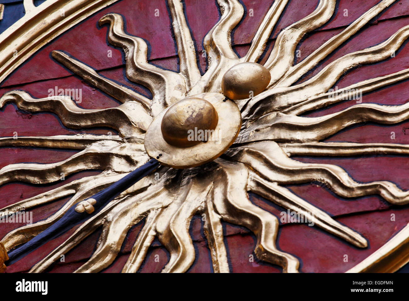 Detail der astronomischen Uhr, Rouen, Seine-Maritime, Normandie, Frankreich Stockfoto