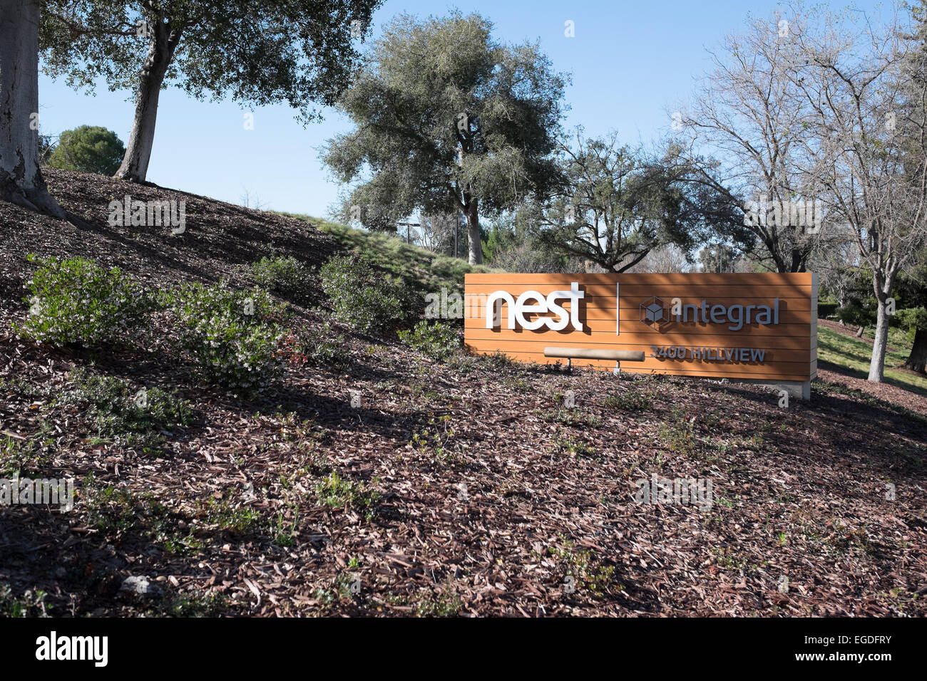 Nest-Hauptquartier, Silicon Valley, Palo Alto CA. Hersteller von intelligenten Thermostat und andere smart-home-Technologie. Stockfoto