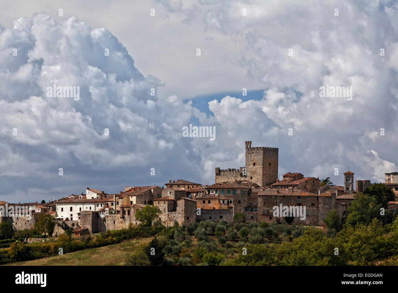 Gaiole in Chianti, Toskana, Italien Stockfoto