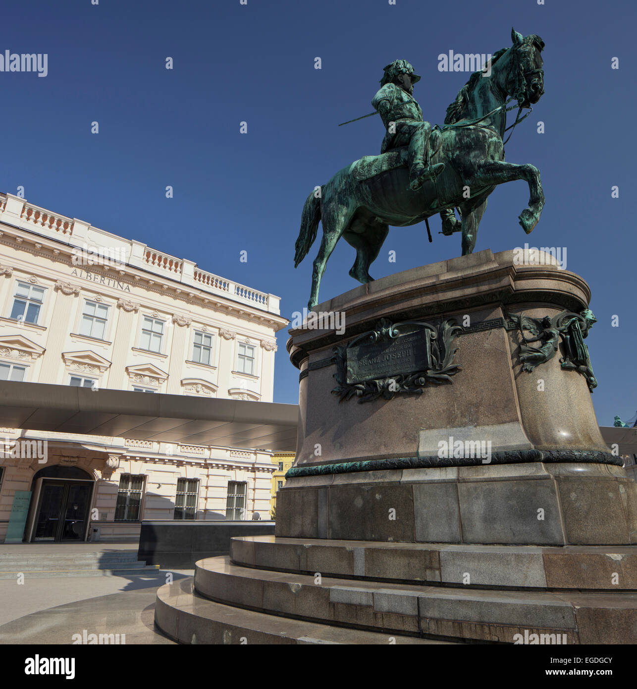 Reiterstatue von Franz Josef I., 1. Wiener Gemeindebezirk, Albertina, Wien, Österreich Stockfoto