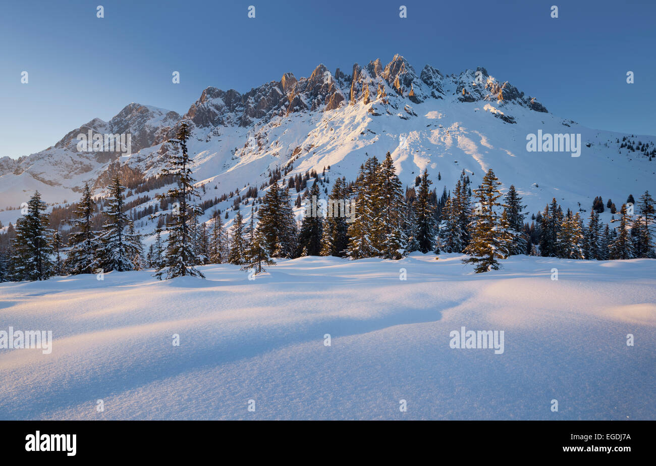 Blick vom Hochkeil auf Hochkönig im Winter, Mühlbach, Salzburger Land, Österreich Stockfoto