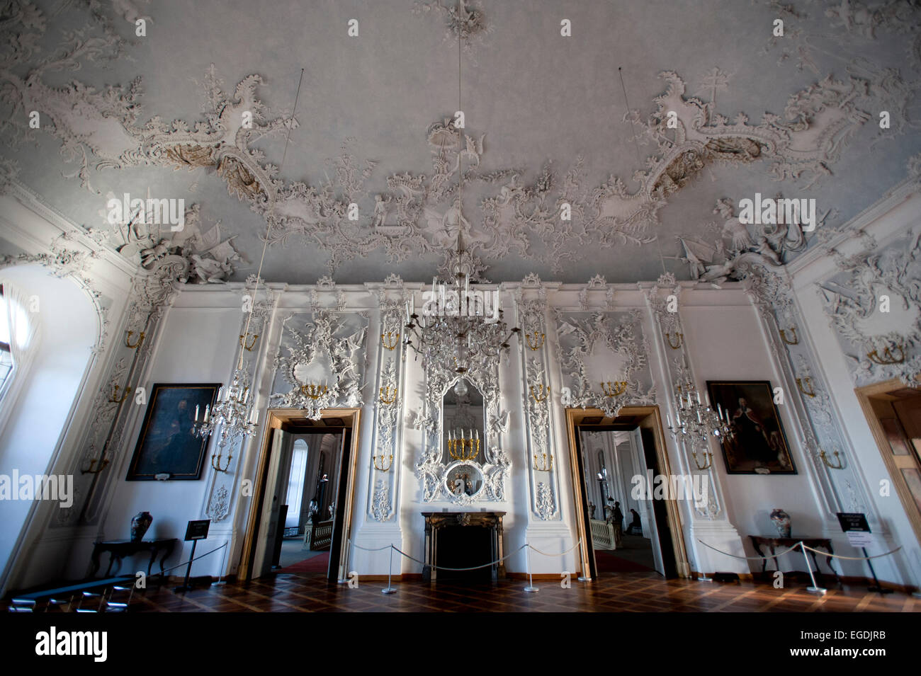 Der weiße Saal, Wuerzburger Residenz, Würzburg, Franken, Bayern, Deutschland Stockfoto