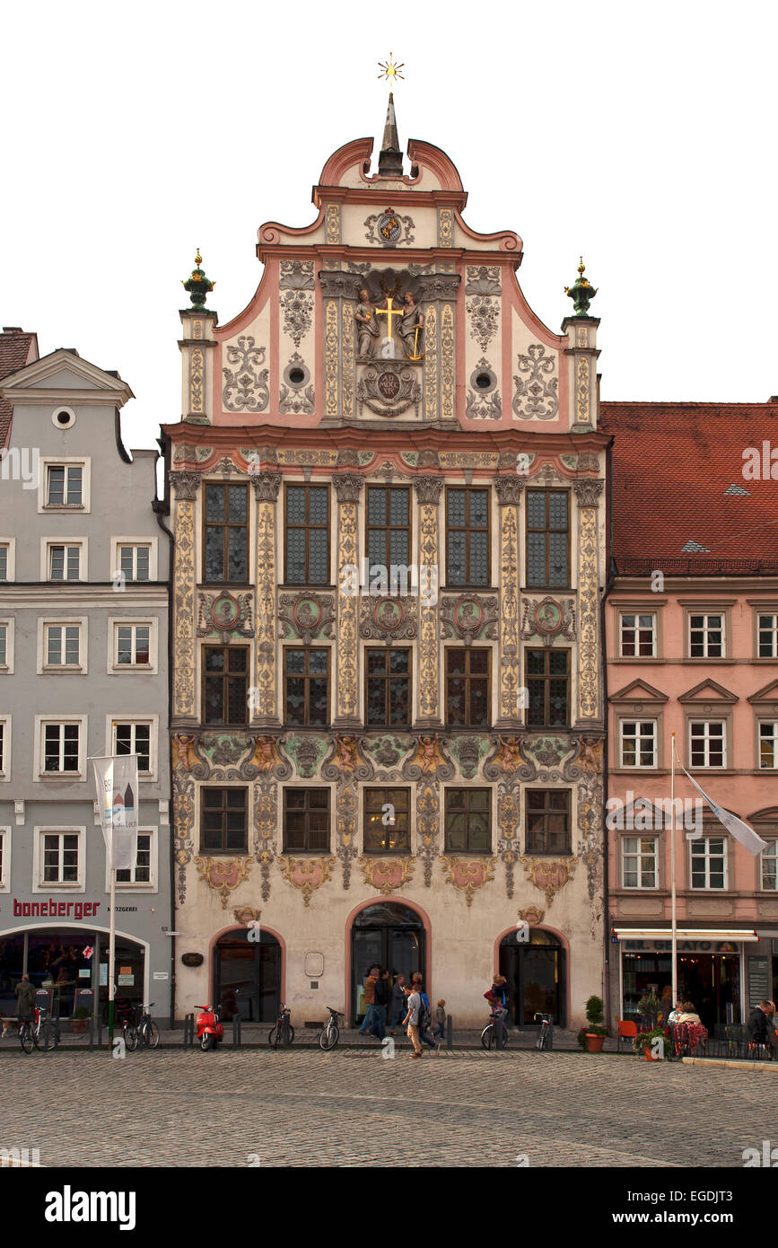 Das historische Rathaus, Landsberg am Lech, Upper Bavaria, Bavaria, Germany Stockfoto