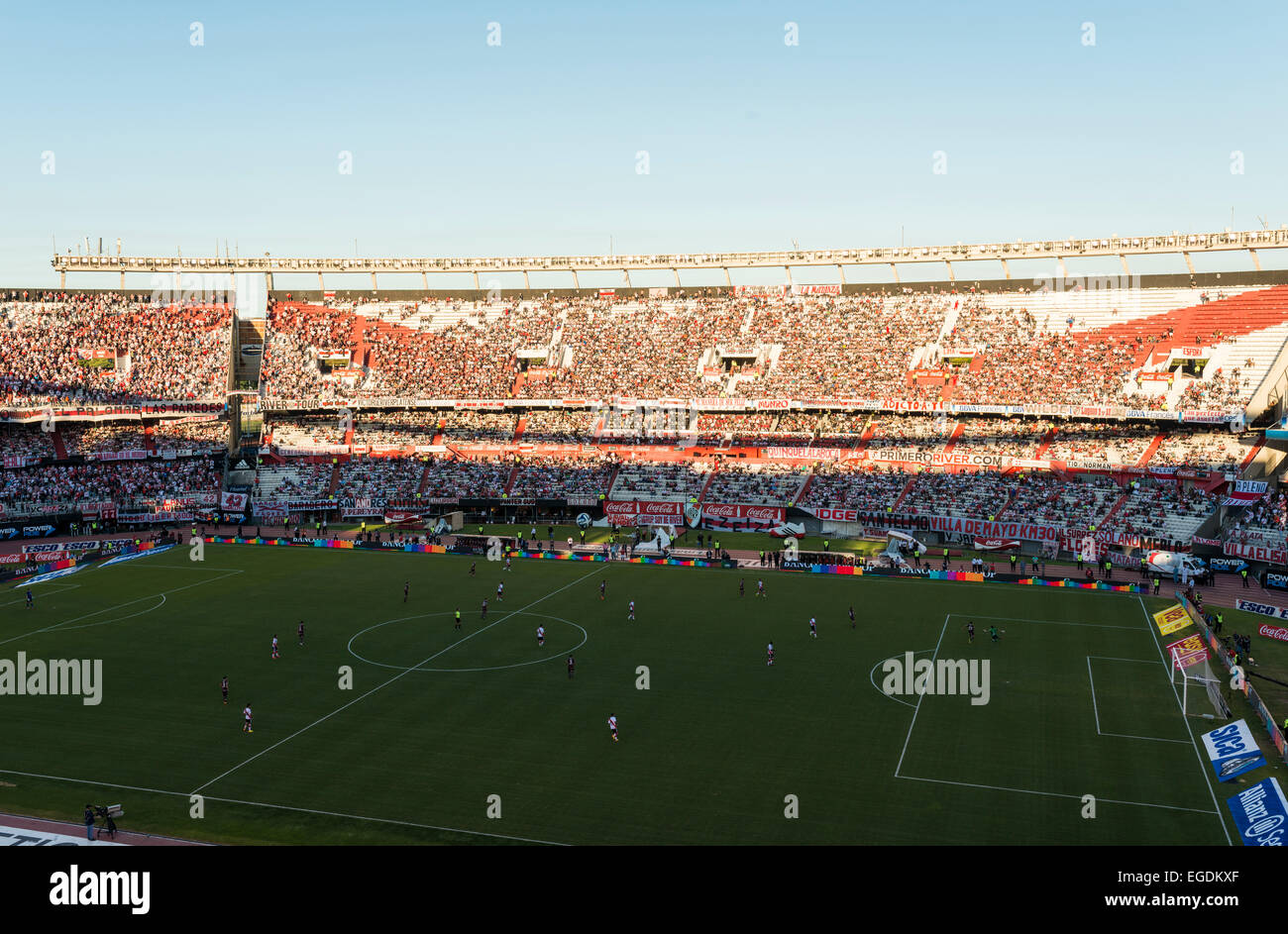River Plate Vs Lanus, Estadio Monumental Antonio Vespucio Liberti, Belgrano, Buenos Aires, Argentinien Stockfoto