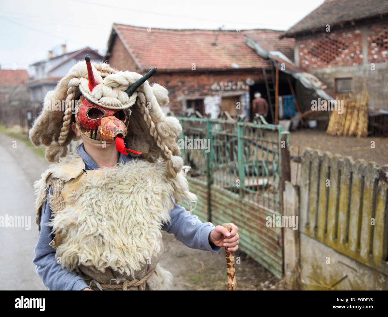 Maskierte junge während der Fastnacht festival Stockfoto