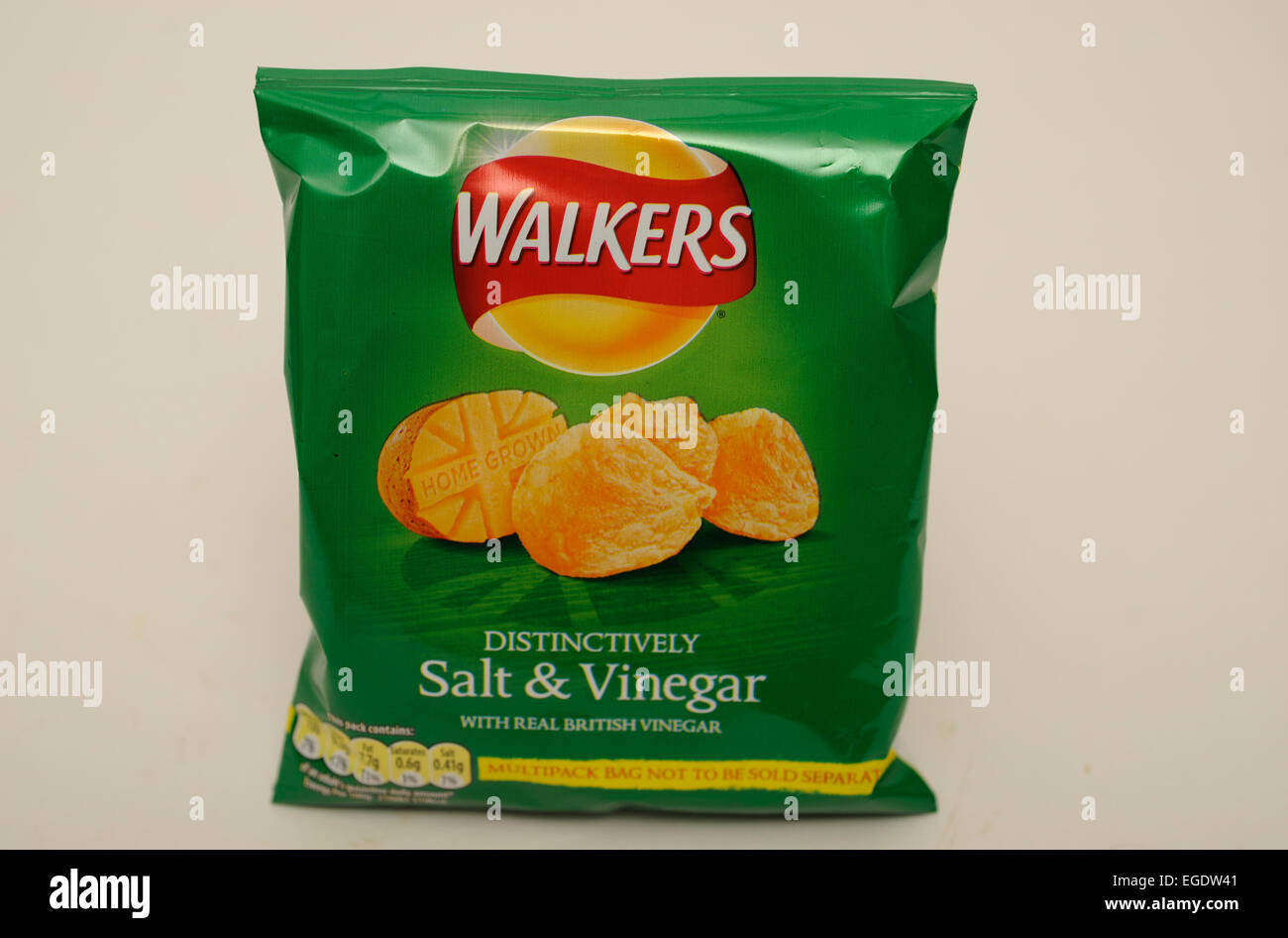 Walkers Salt Essig Chips Stockfoto