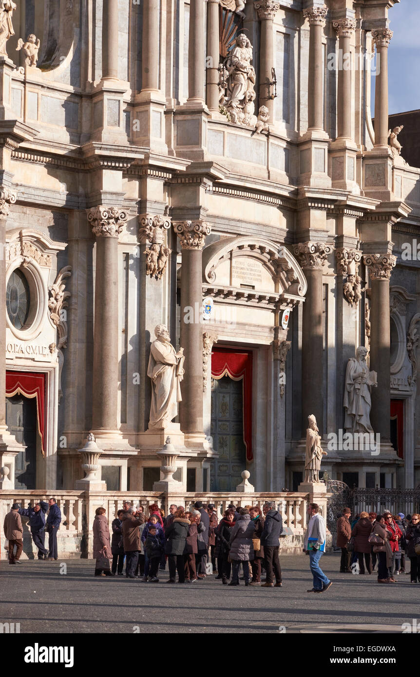 Kathedrale von St. Agatha, Catania, Sizilien. Duomo di Catania. Sakralarchitektur in Catania, Sizilien, Italien. Stockfoto