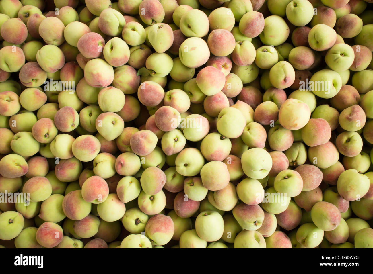 frische Pfirsichfrucht Hintergrund Stockfoto
