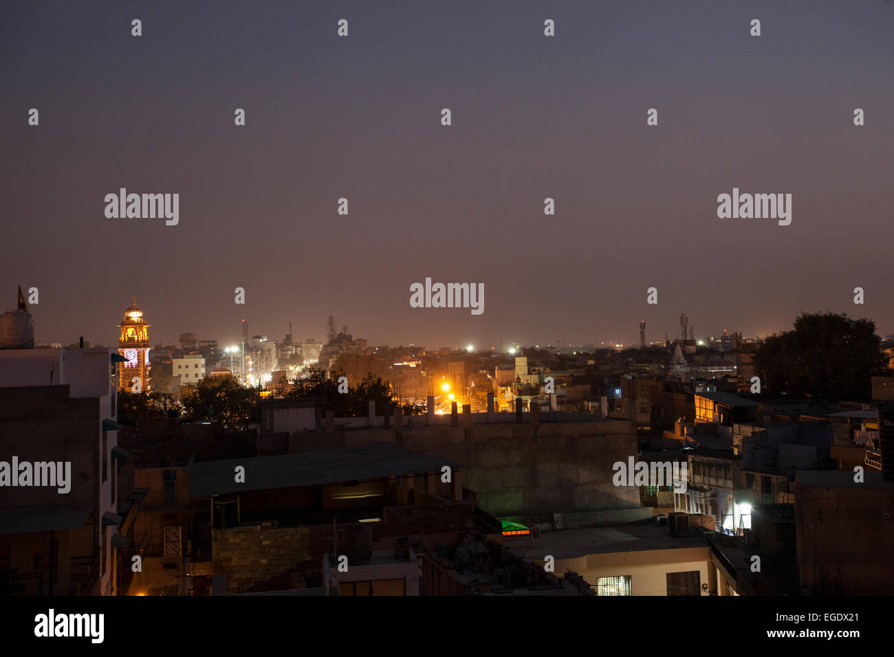 Nacht-Ansicht von Jodhpur Stockfoto