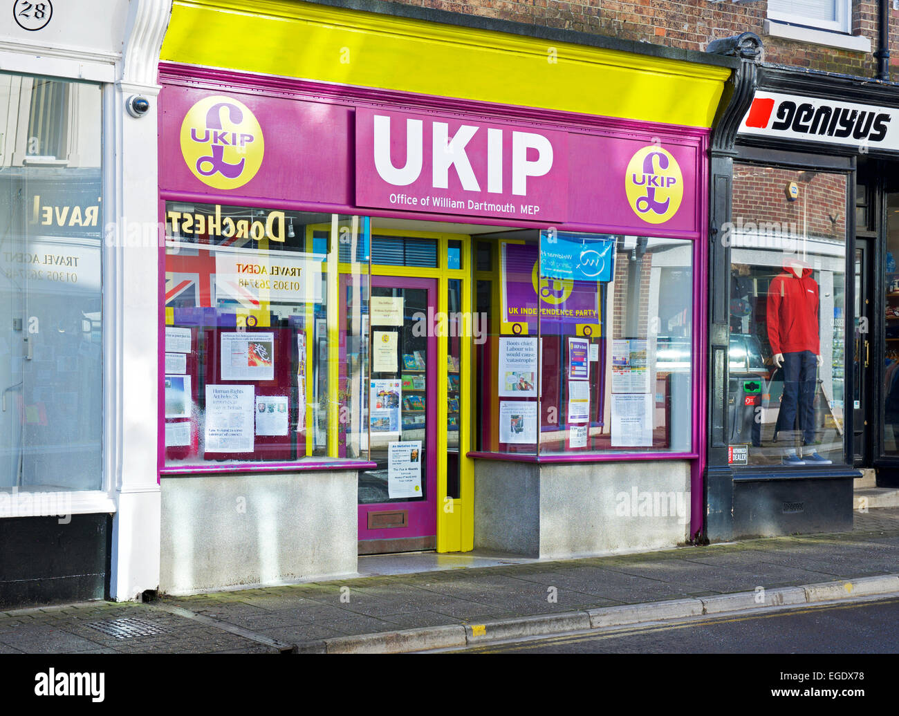 Büro der UKIP MEP, William Dartmouth in Dorchester, Dorset, England UK Stockfoto