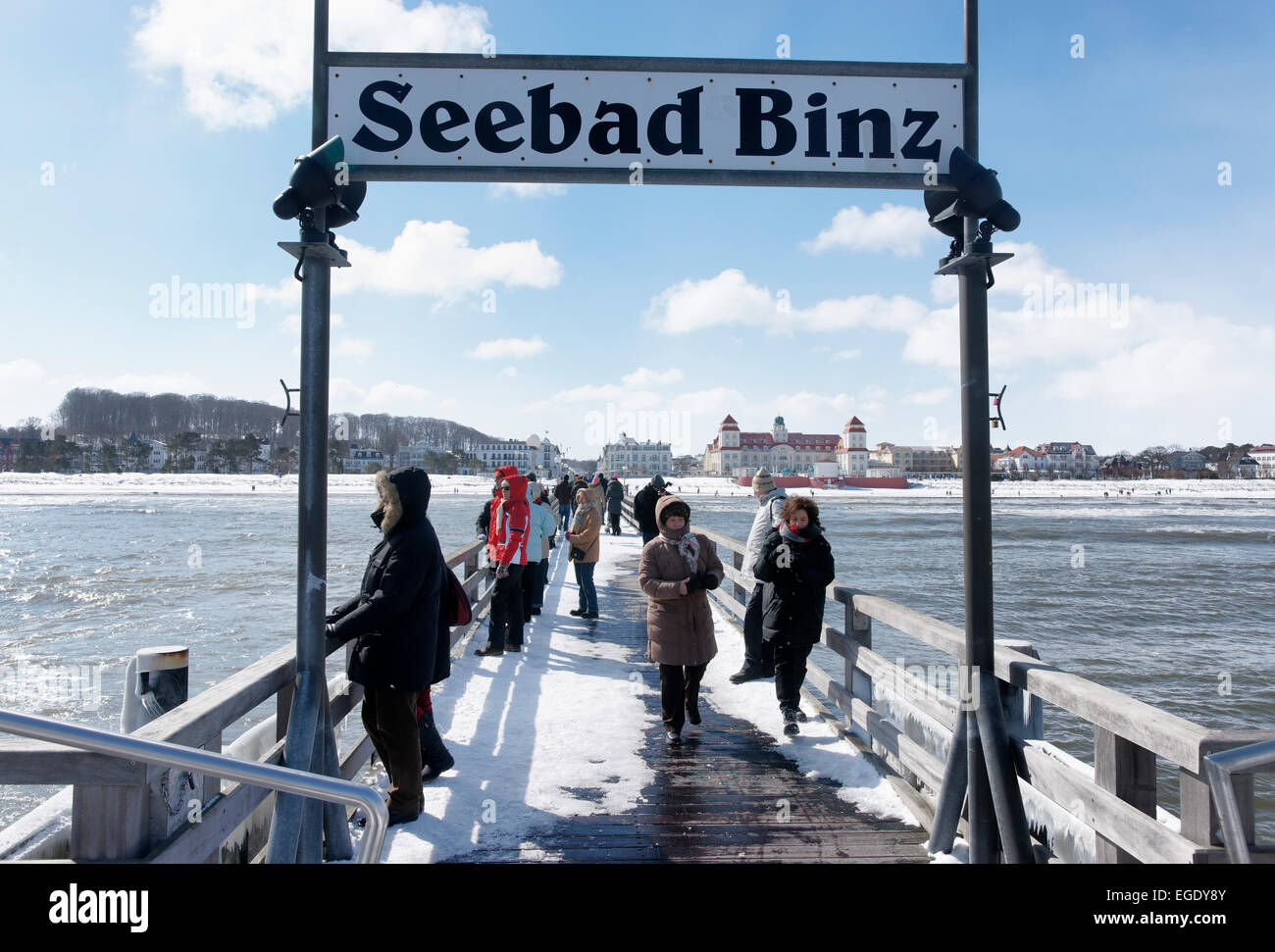 Seebrücke im Seebad Binz, Insel Rügen, Ostsee, Mecklenburg-Western Pomerania, Deutschland Stockfoto