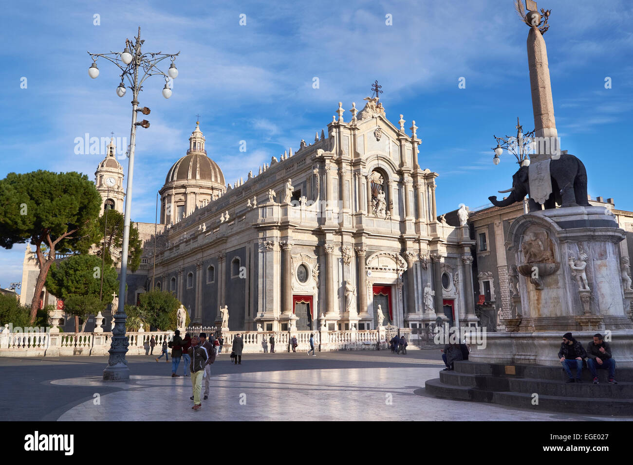 Kathedrale von St. Agatha, Catania, Sizilien. Duomo di Catania. Sakralarchitektur in Catania, Sizilien, Italien. Stockfoto