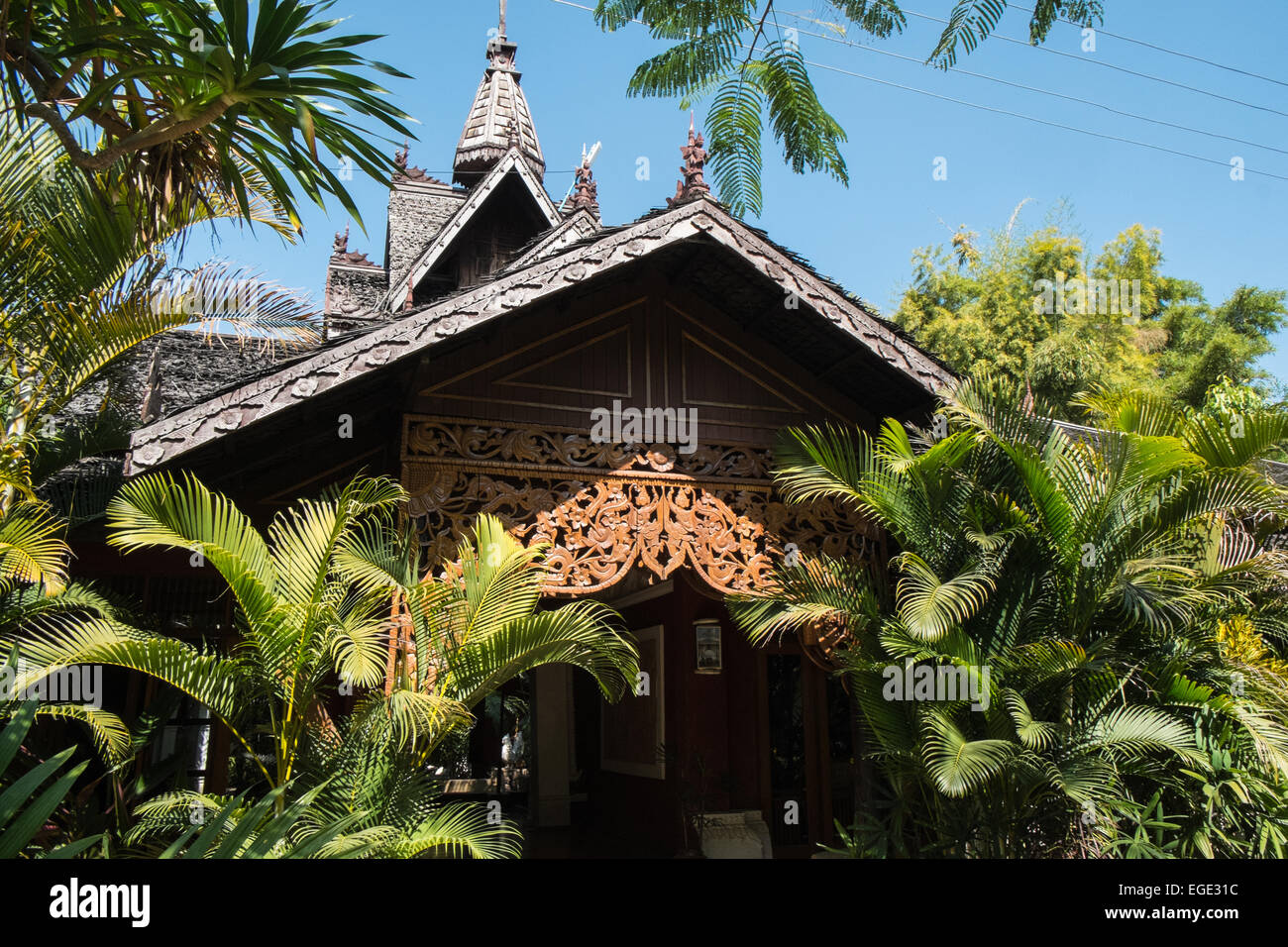 Inle Resort und Spa Hotel in Nyaungshwe Region. Luxus-Unterkunft am Ufer des Inle-See, Burma, Myanmar. Stockfoto