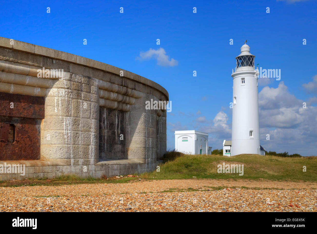 Leuchtturm, Hurst Point, Hampshire, England, Vereinigtes Königreich Stockfoto