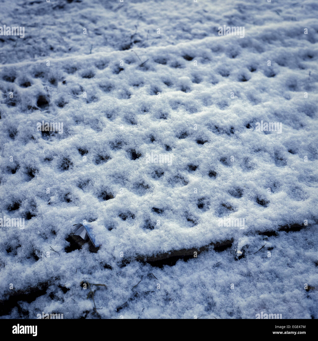 Schneeszene Muster Reliefmaterial, das unter dem Schnee liegt Stockfoto