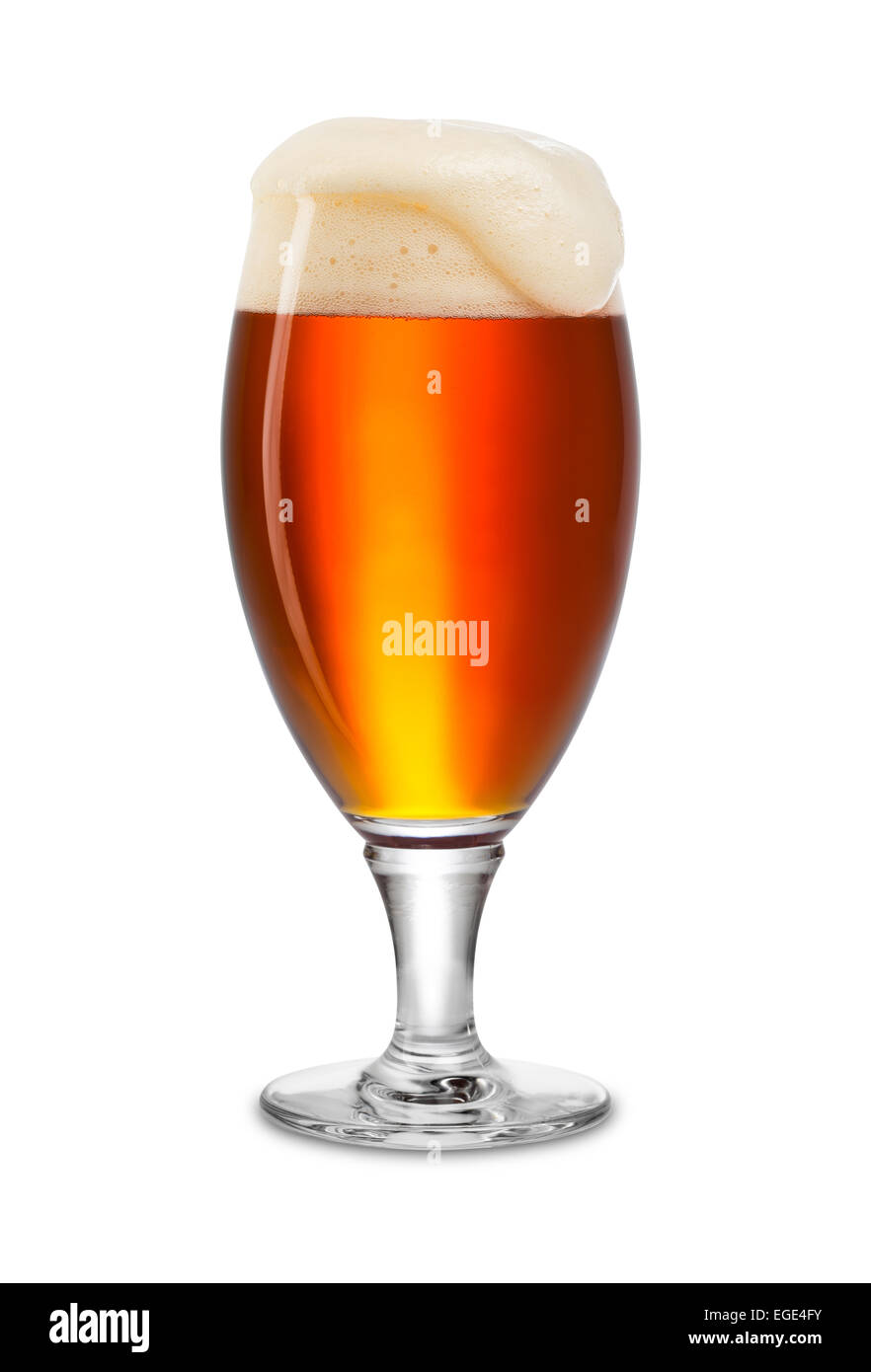 frische rose Bockbier isoliert auf weißem Hintergrund Stockfoto