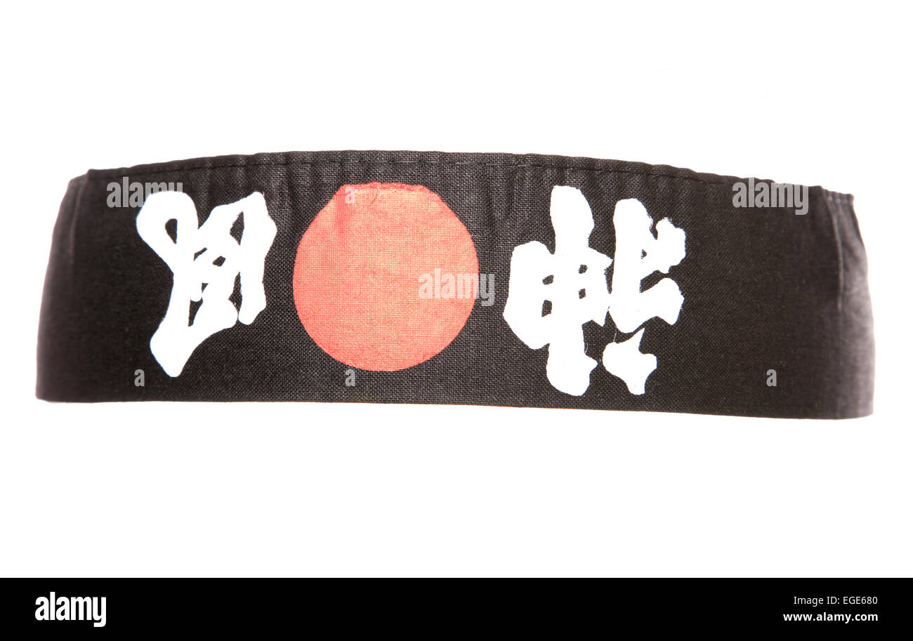 Schwarze japanische Ninja Stirnband Studio Ausschnitt Stockfoto