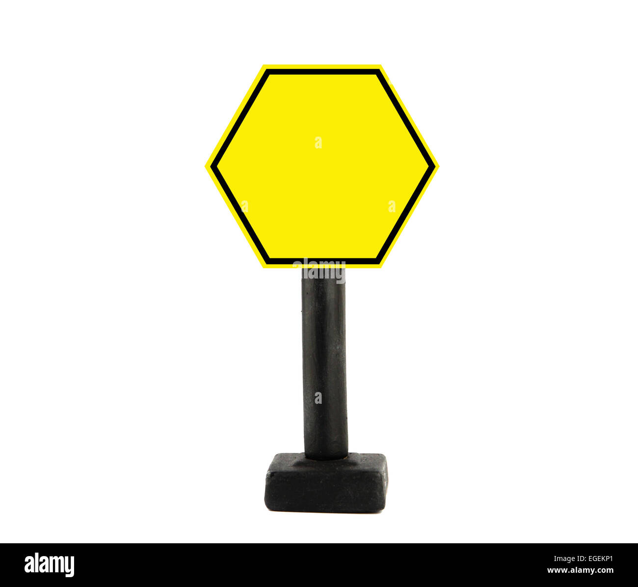 Gelbes Verkehrsschild hat es Platz für Ihren Text. Stockfoto
